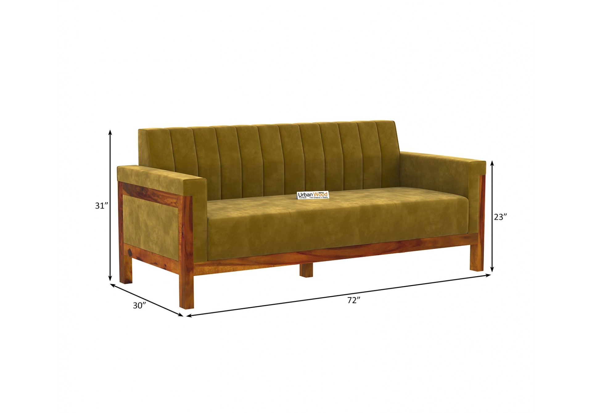 Buy Ethan 3+1+1 Seater Wooden Sofa Set ( Honey Finish ) Online in India